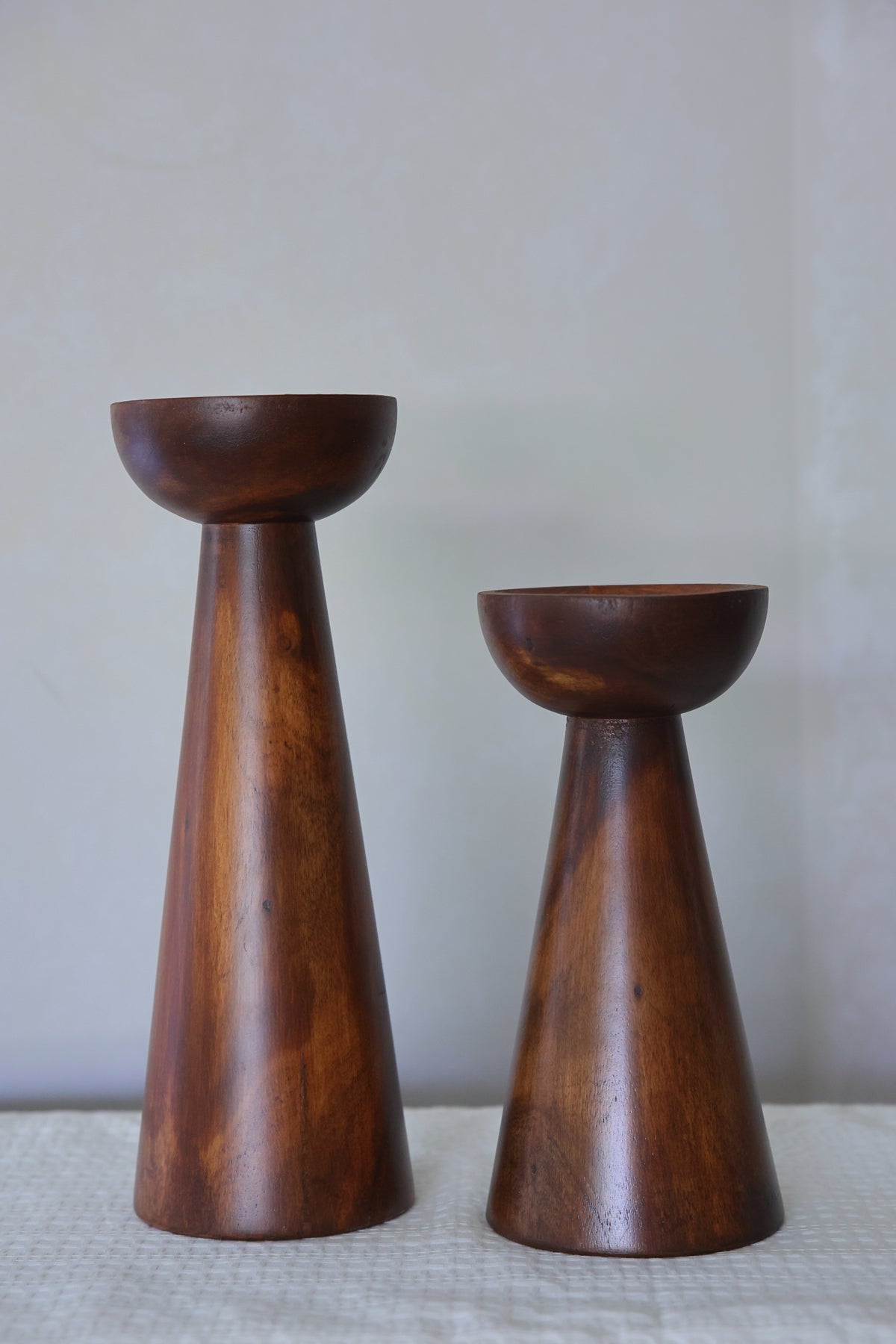 Column wooden candle stands