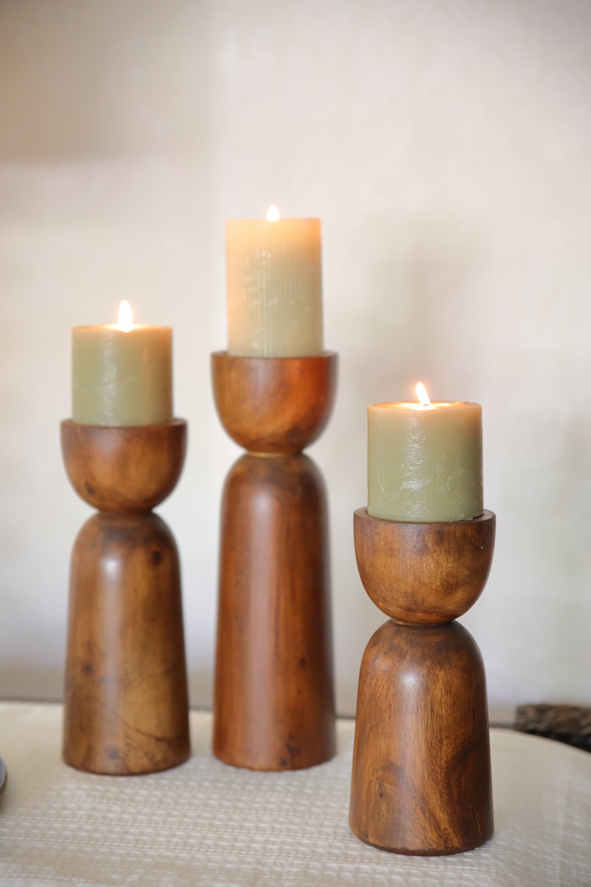 Wooden Cup Candle Stands