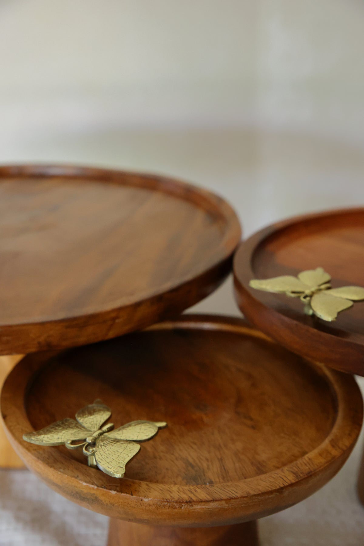 Wooden butterfly platter large