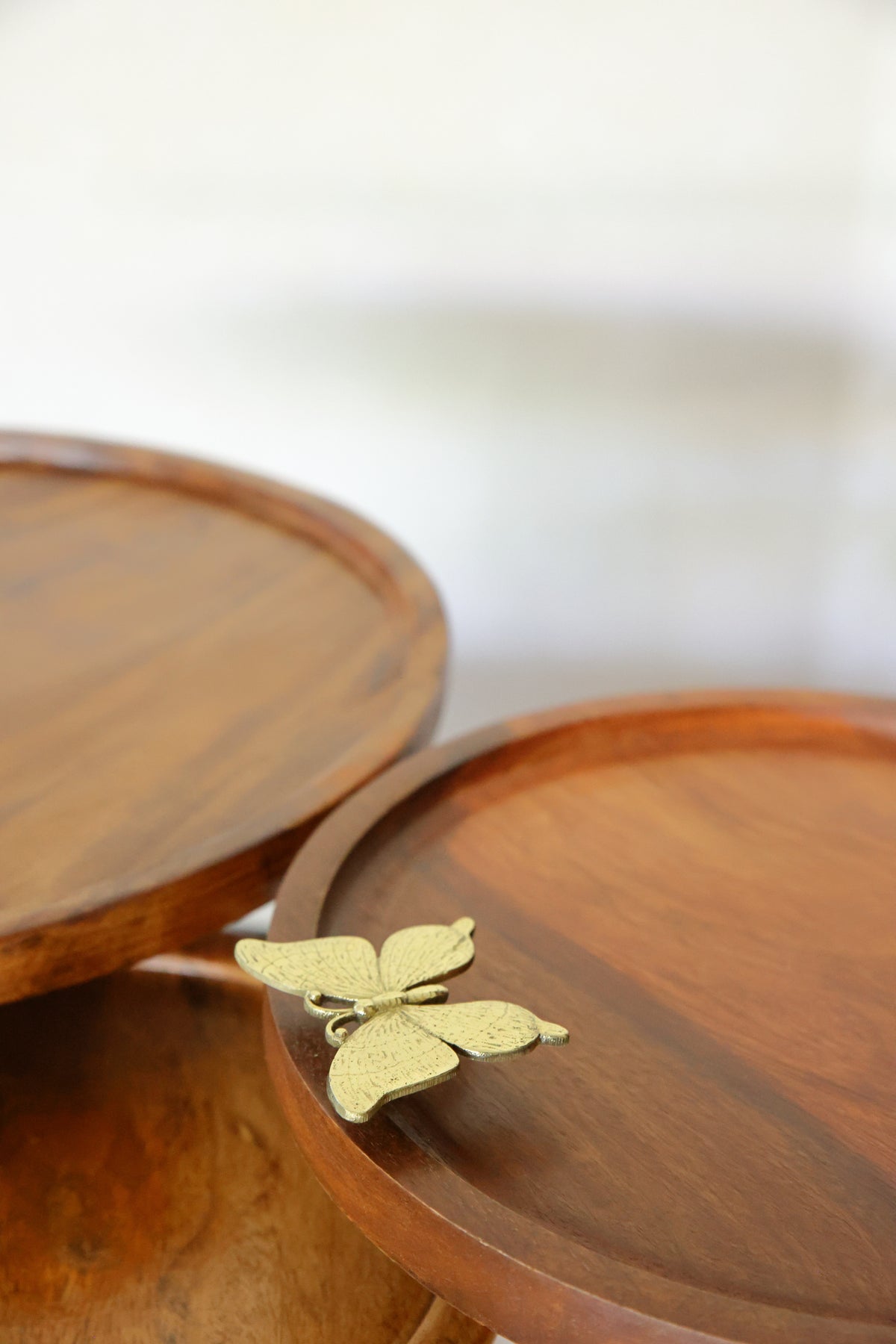 Wooden butterfly platter large