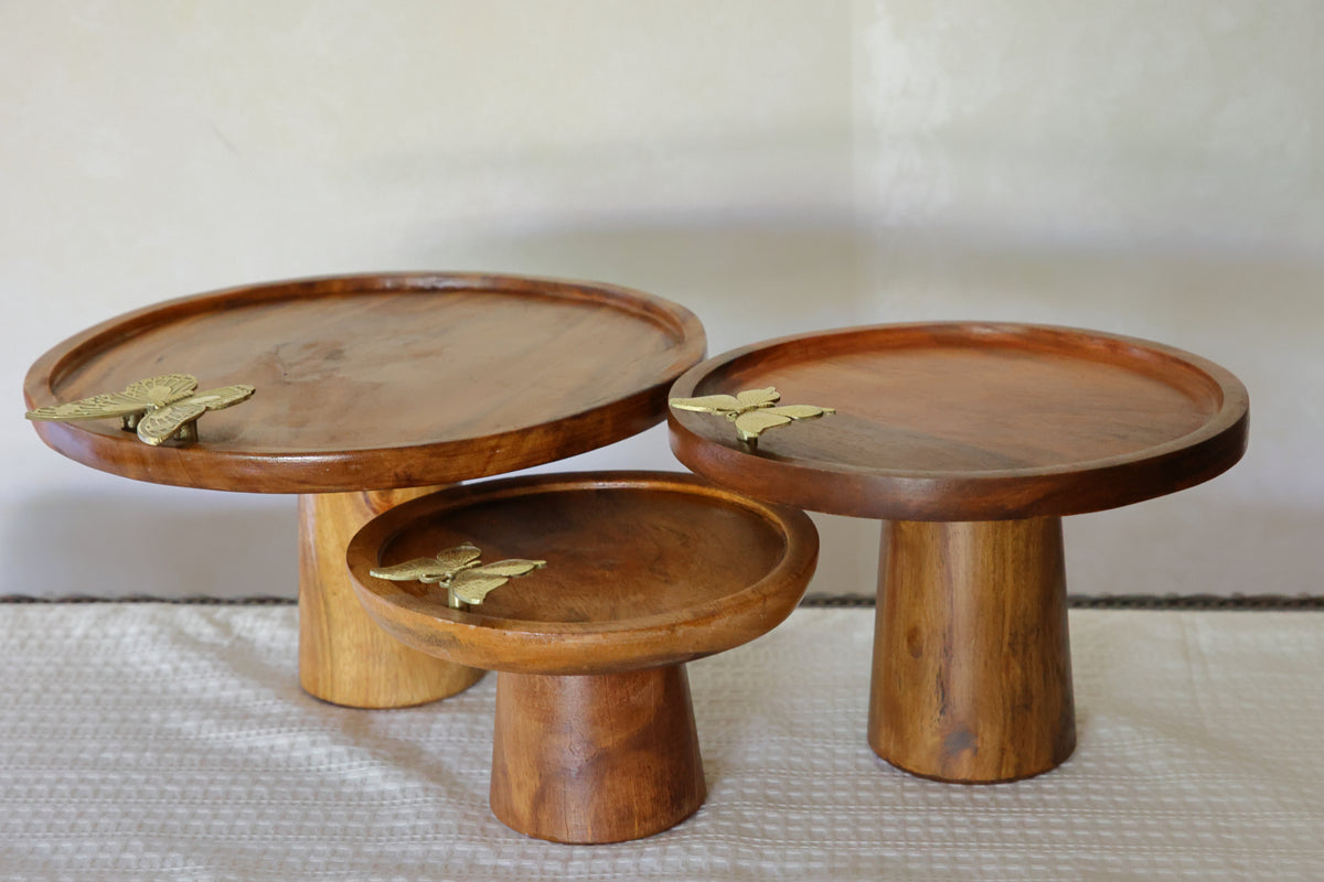 Wooden butterfly platter large