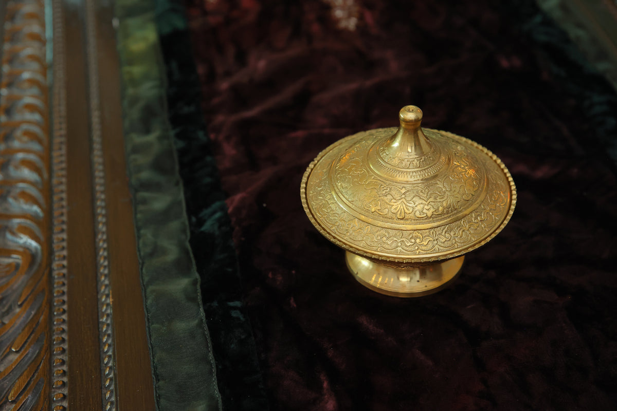 Mughal brass katori box
