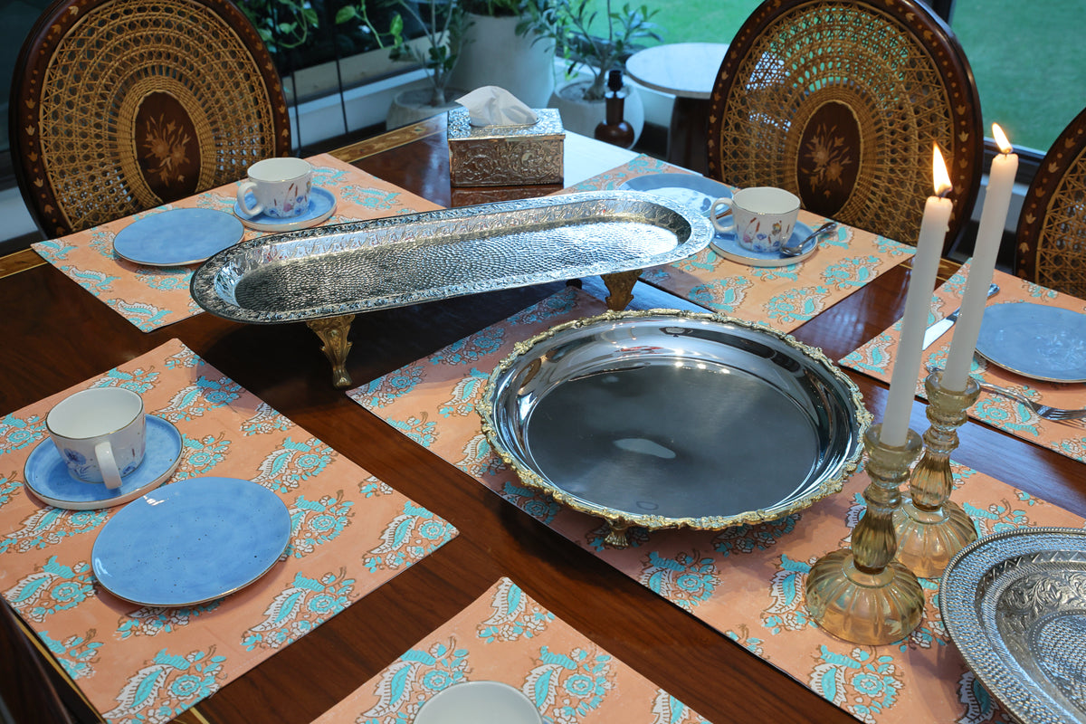 Peach Oriental Floral Runner