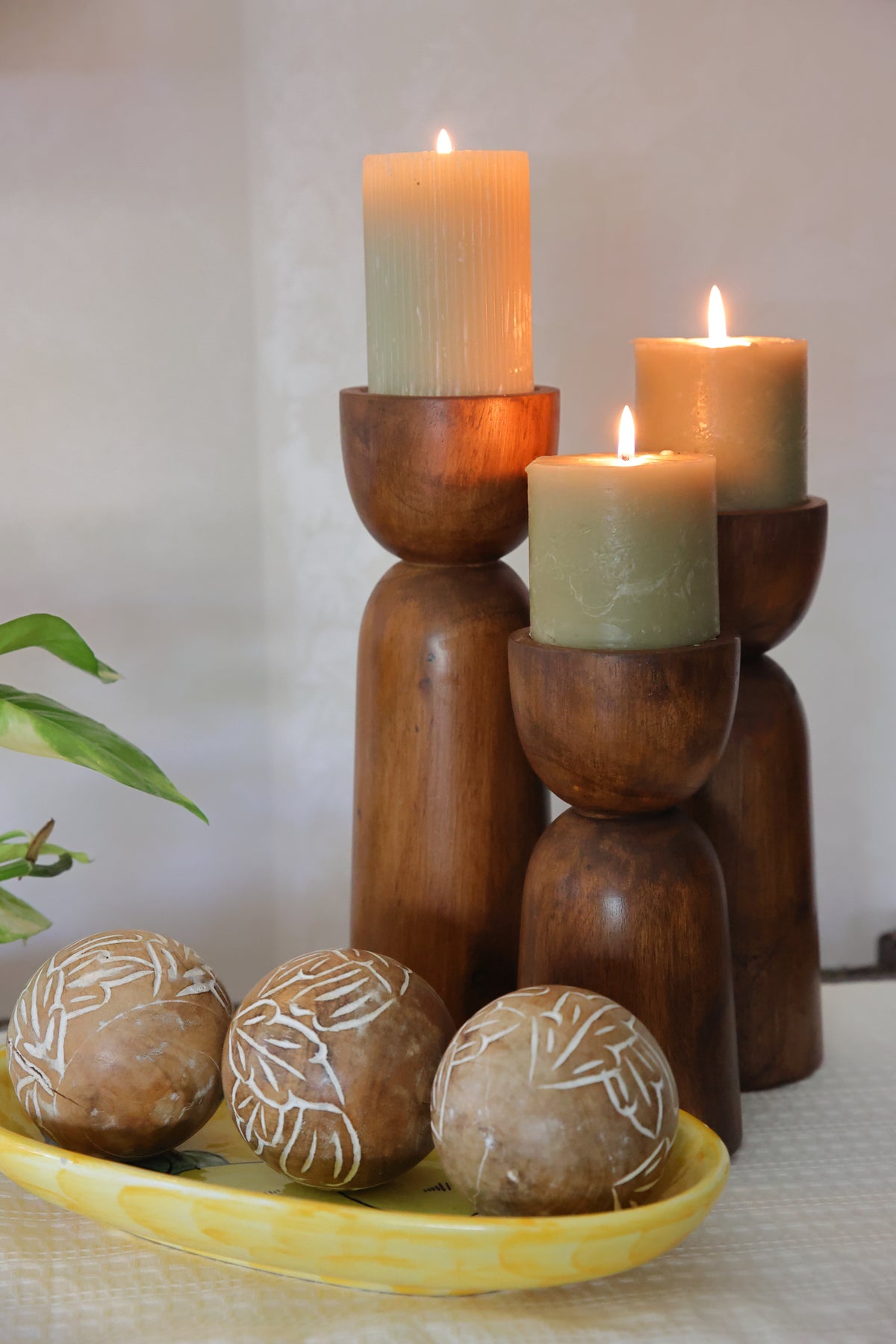 Wooden Cup Candle Stands