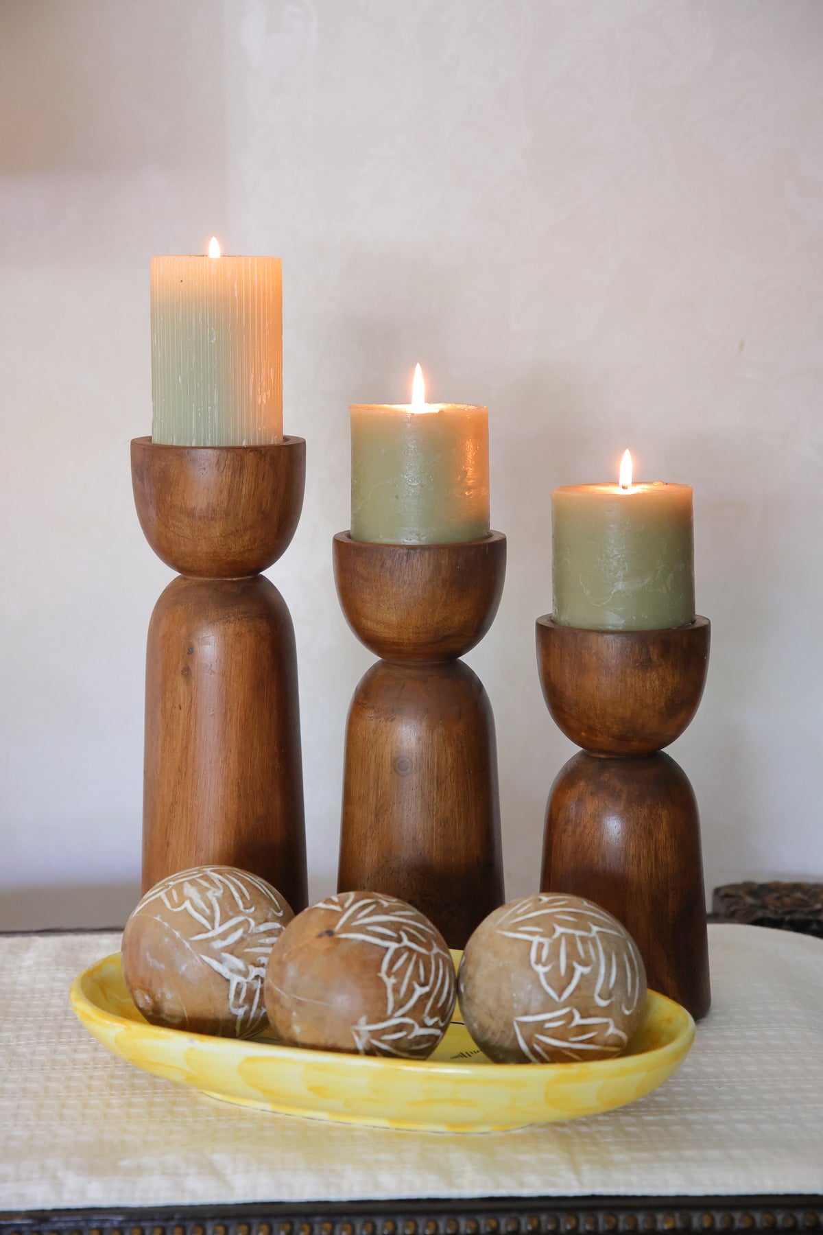 Wooden Cup Candle Stands