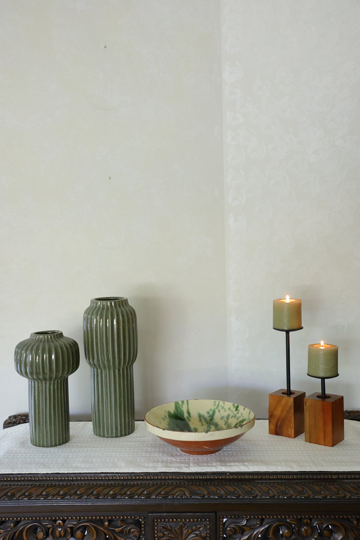 Perch black  square candle stands