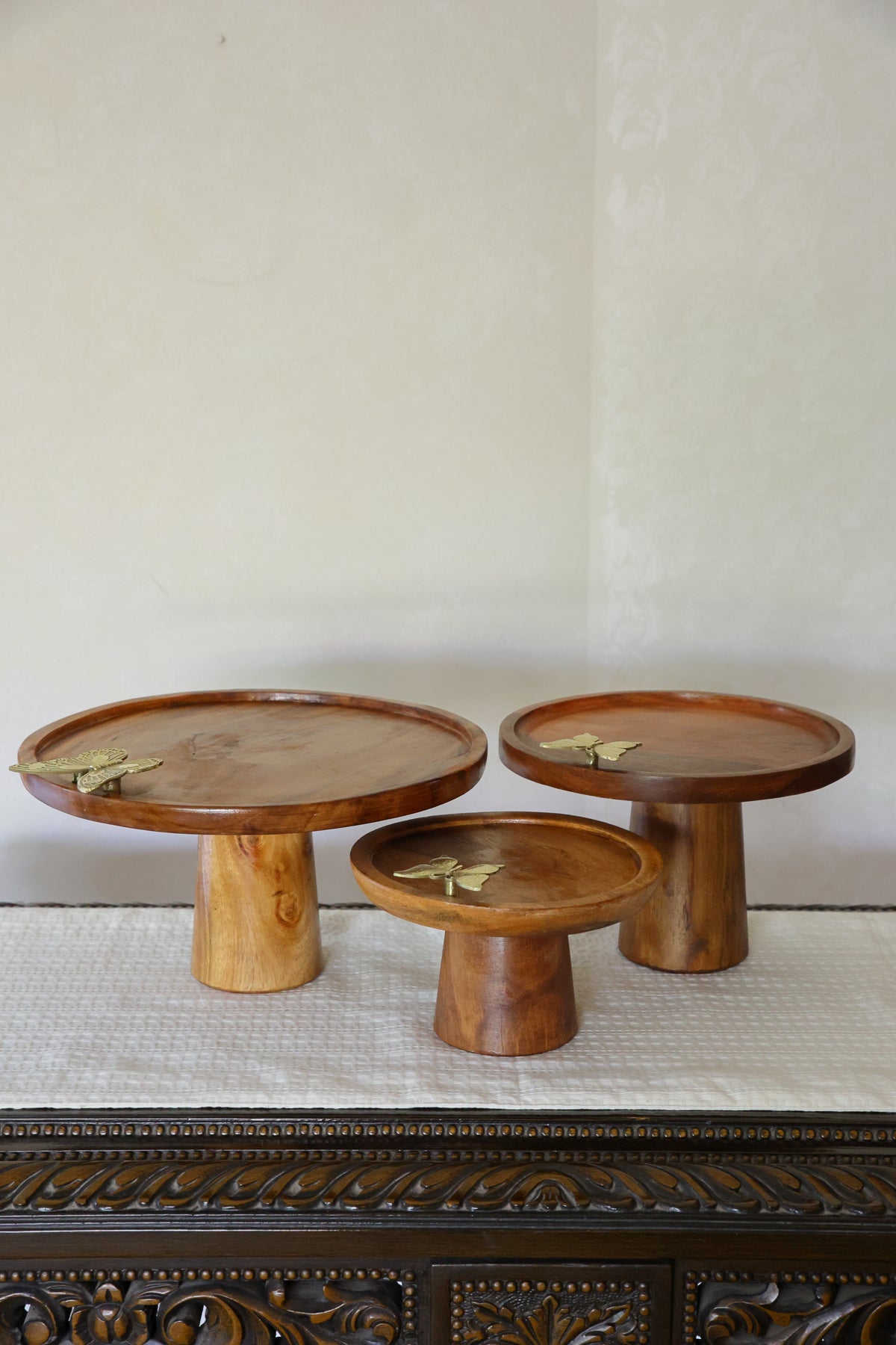 Wooden butterfly platter large