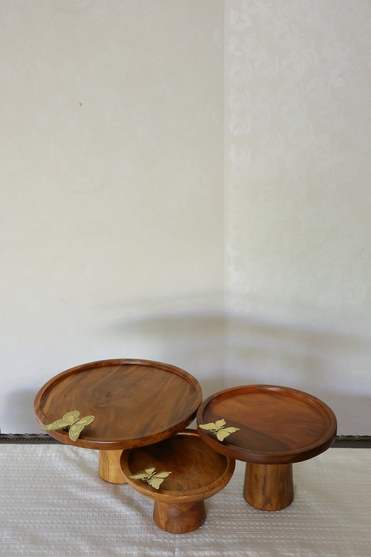 Wooden butterfly platter large
