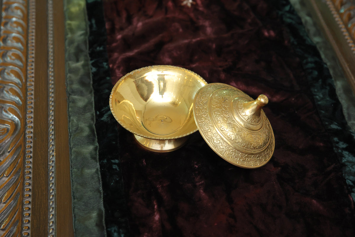 Mughal brass katori box