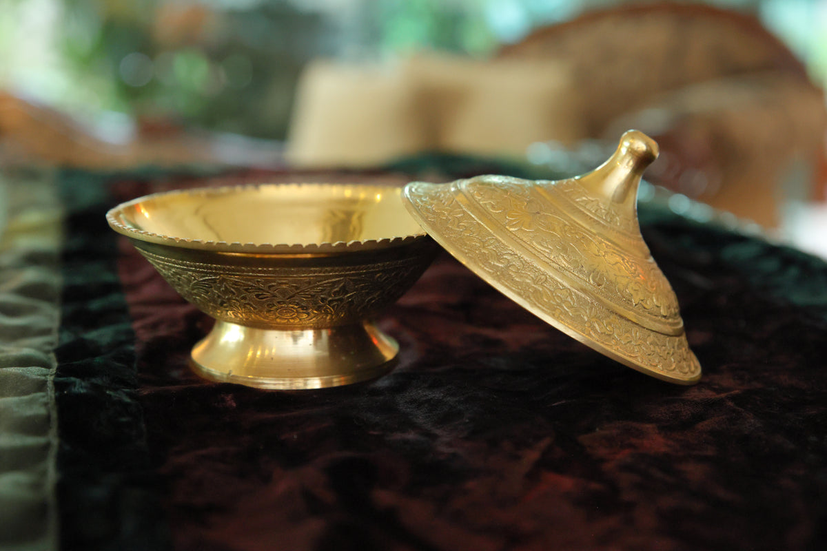 Mughal brass katori box