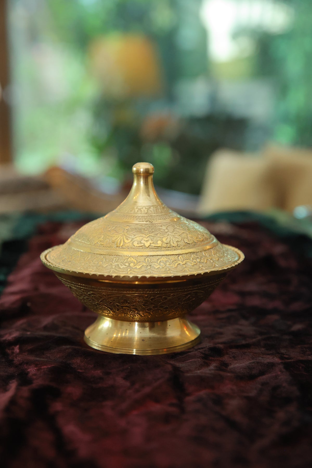 Mughal brass katori box