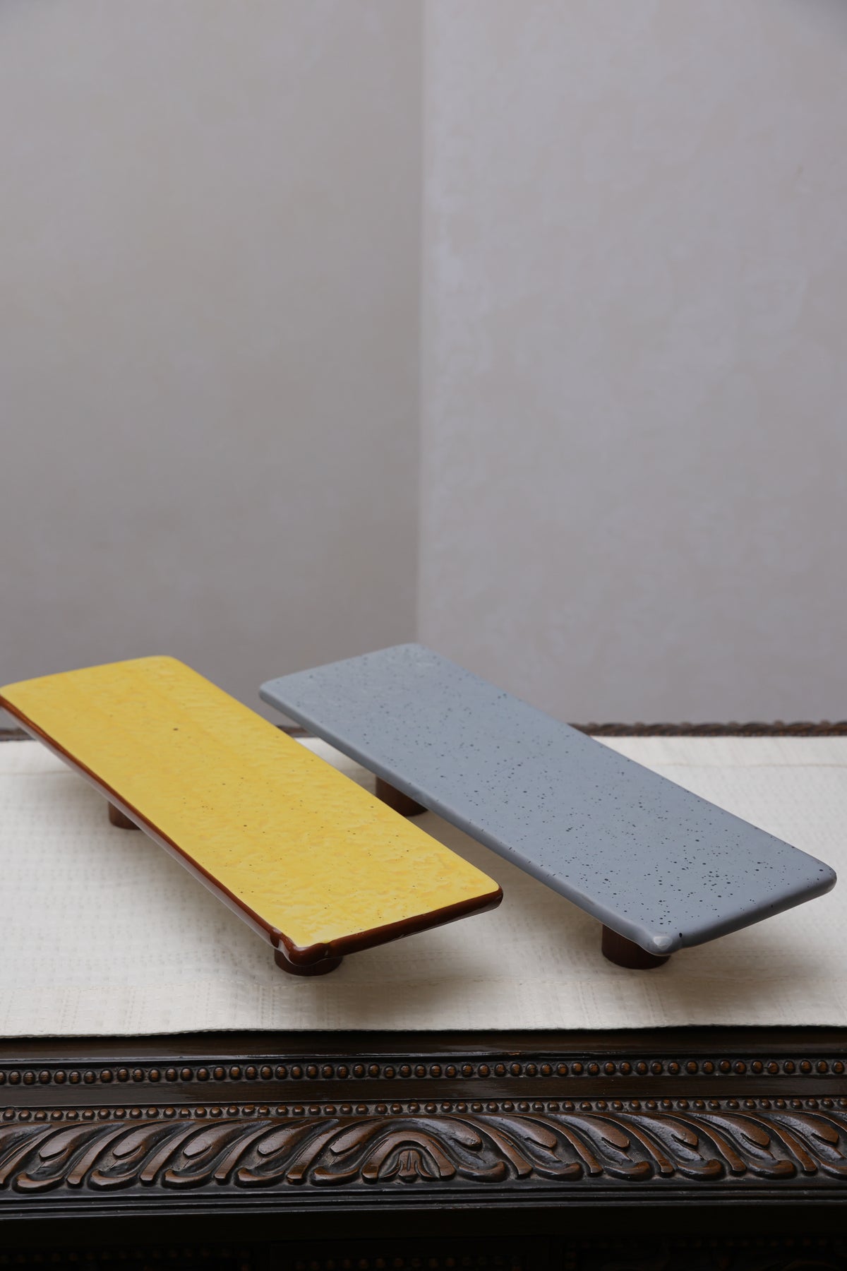 Ceramic long boat platter